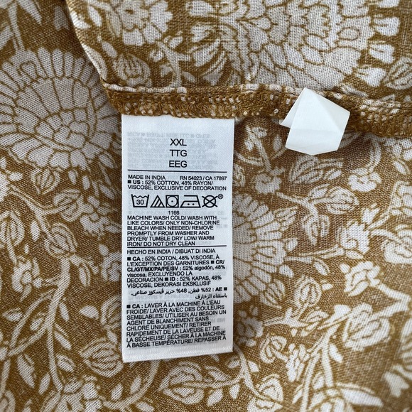 NEW Old Navy Yellow Floral Peasant Blouse XXL Boho Western Cottagecore Prairie - Picture 7 of 9